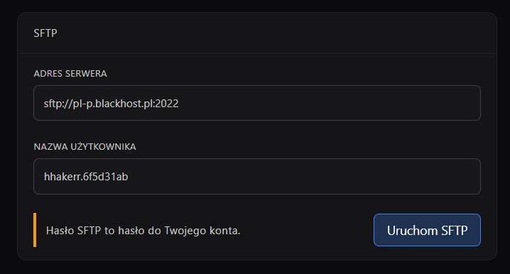 Uruchom SFTP