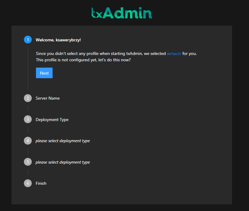 Kreator konfiguracji txAdmin