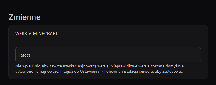 Zmiana wersji Minecraft